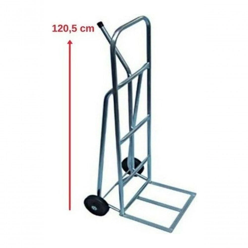 Carrinho para Transporte de Cargas Armazém Até 100kg com Estrutura em Aço Galvanizado Prata Higipack