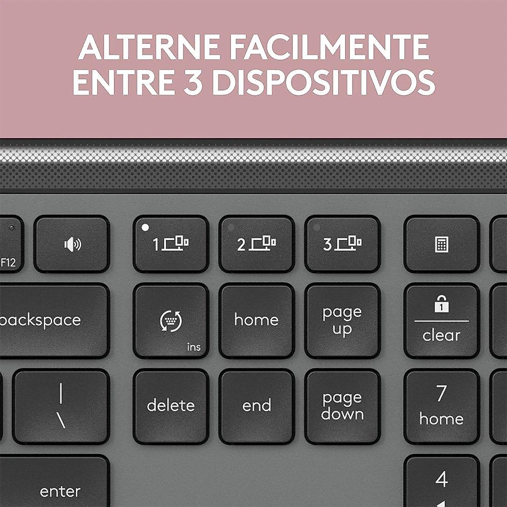 Teclado sem fio Logitech Signature Slim K950 Com Conexão Bluetooth ou Receptor USB Logi Bolt Incluso e Layout US INTL, Grafite - 920-012433