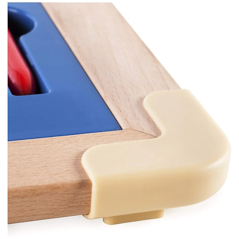 Tablet magnético Guidecraft Magna Tablet Deluxe azul em madeira e plástico com caneta magnética e 10 cartões de atividades para aprendizagem STEM