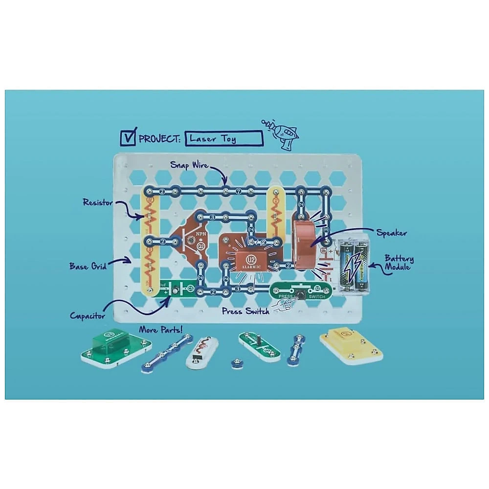 Snap Circuits Extreme SC-750 – Kit Educacional de Eletrônica com Mais de 750 Projetos para Crianças a Partir de 8 Anos