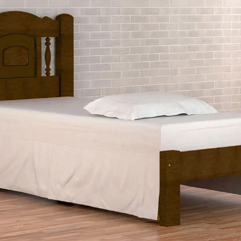 Cama de Solteiro Atenas de Madeira Angelim Imbuia