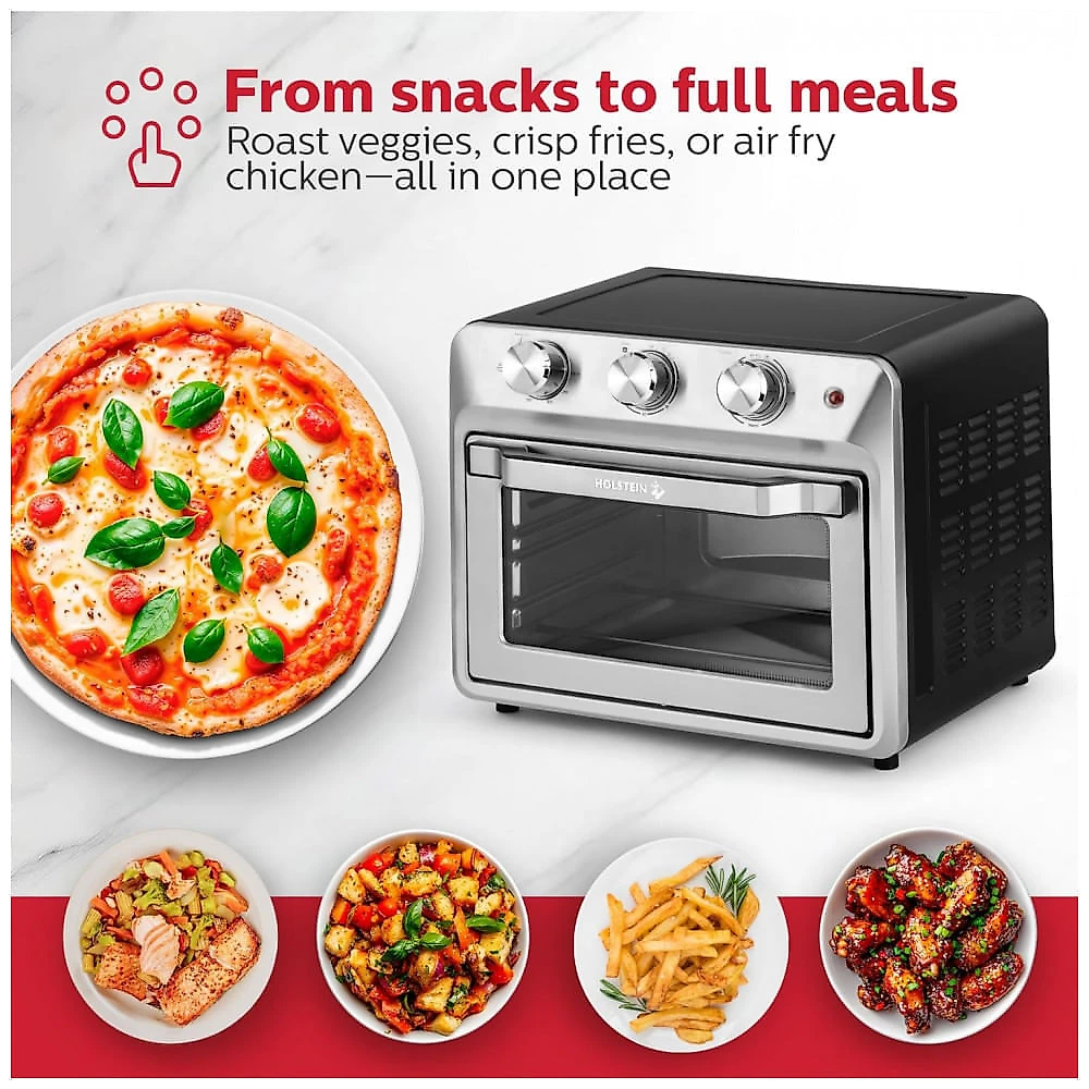 Fritadeira elétrica forno de bancada 20L Holstein Housewares inox 6 fatias 1500W 110V