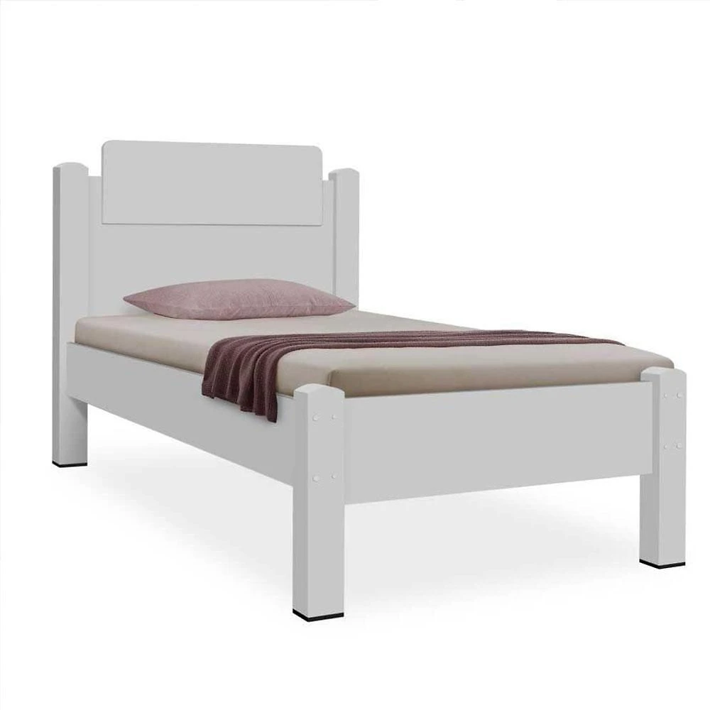 Cama Solteiro Paris Branco - Gabrielli