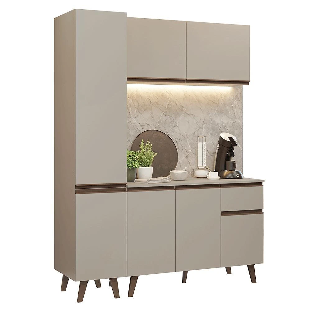 Armário de cozinha compacta 160 cm crema nice madesa 01