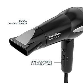 Secador de Cabelos Britânia BSC1200 com Tourmaline Íon Bivolt - 1200W