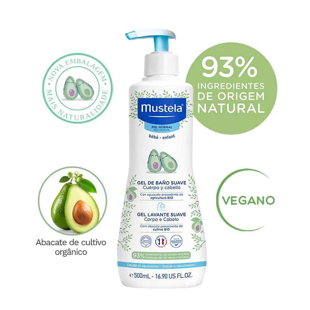 Mustela kit – creme para estrias 250ml + gel lavante para corpo e cabelo 500ml