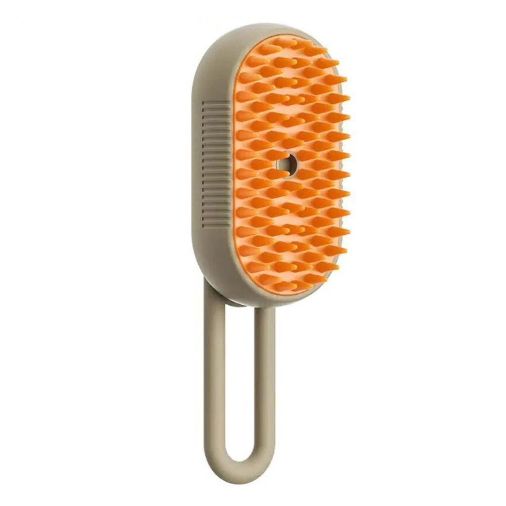 Escova Tira Pelos a Vapor Retrátil para Pet GXM Usb Recarregável Laranja com Cabo Usb