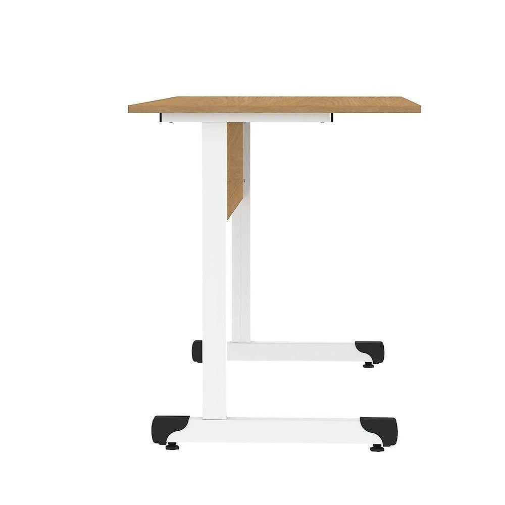 Mesa De Escritório Reta 150cm Com Pé Tubular Em Aço Linha P15 Samba-branco