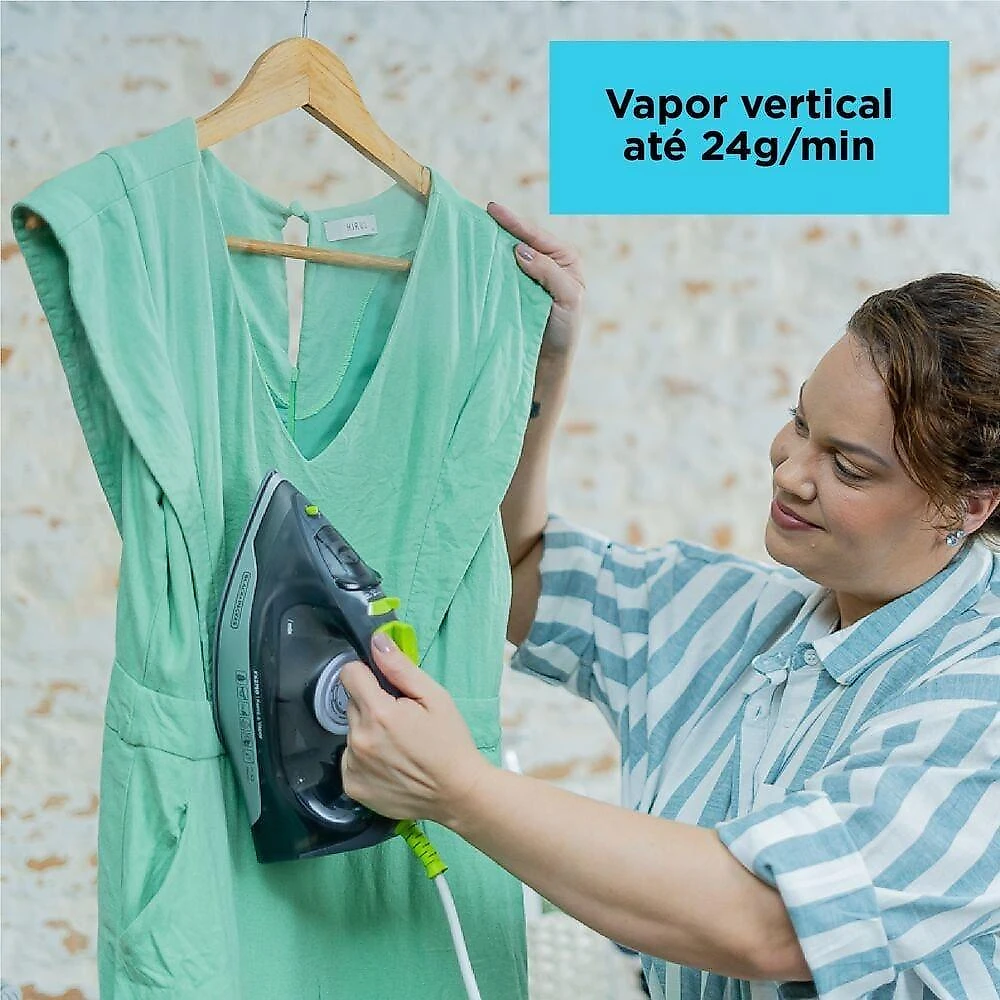 Ferro a vapor black+decker fx2750 antigotejamento base cerâmica gliss cabo giratório 110