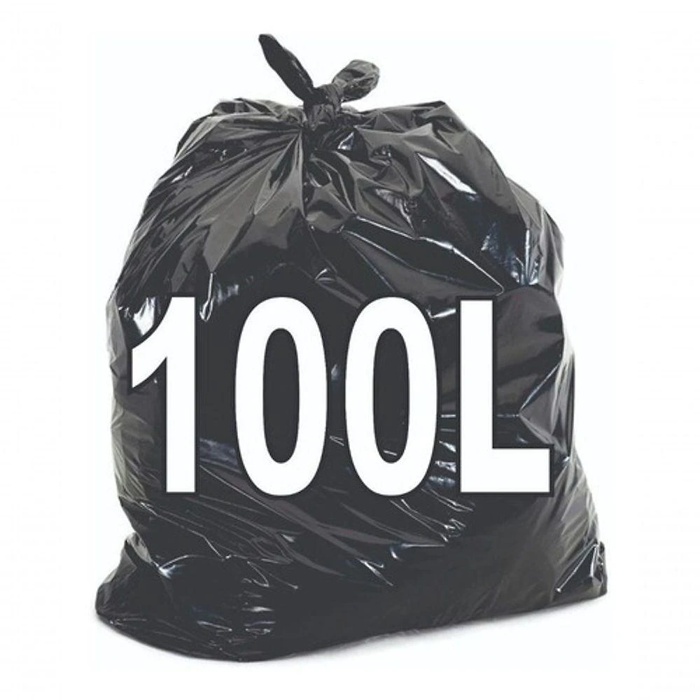 Kit Saco de Lixo 100 Litros Resistente em Polietileno de Baixa Densidade 7 Micras Preto Higipack
