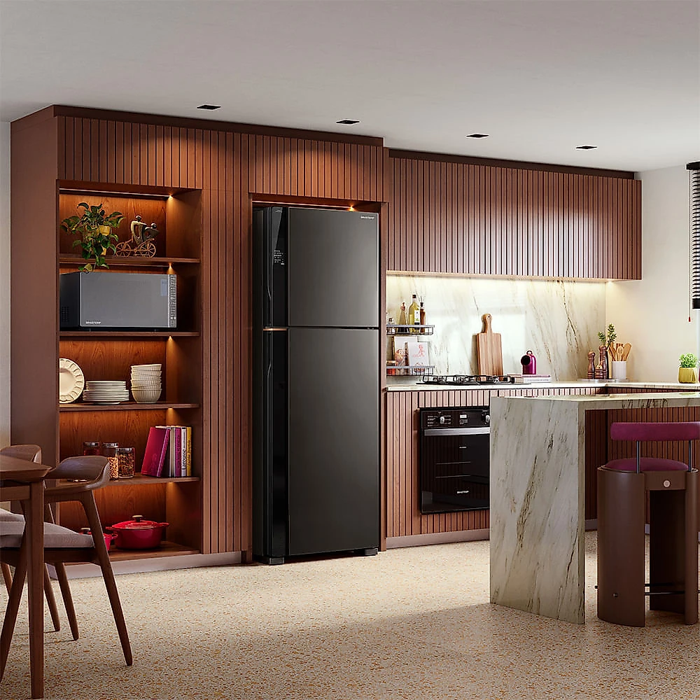Refrigerador Brastemp de 02 Portas Frost Free 512L Classe A Inteligente com Fresh Space Preto - BRM62AE Bivolt