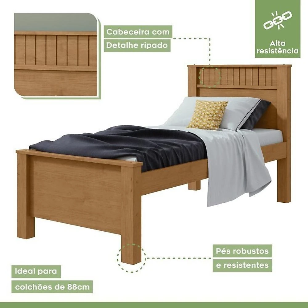 Quarto Infantil com Guarda-roupa Solteiro 4 Portas 2 Gavetas Alonzo e Cama Solteiro Athenas Amêndoa Clean