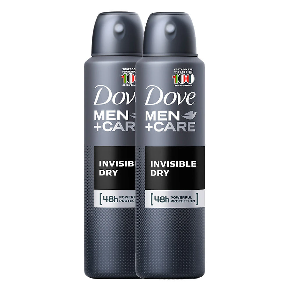 Desodorante Dove Men + Care Invisible Dry Aerosol Antitranspirante 89g | Kit com duas unidades