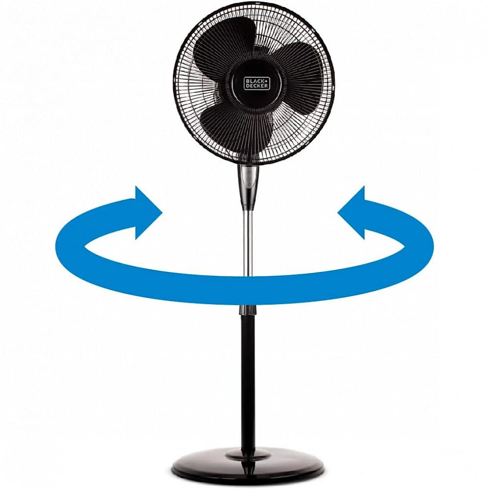 BLACK+DECKER 16 Inches Stand Fan with Remote Black 16"