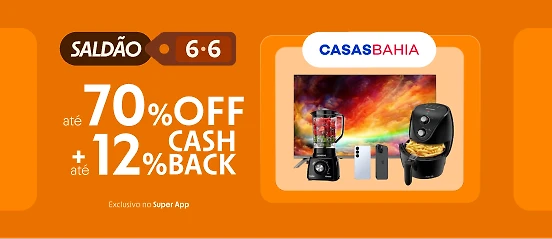 Casas Bahia com até 11% de cashback
