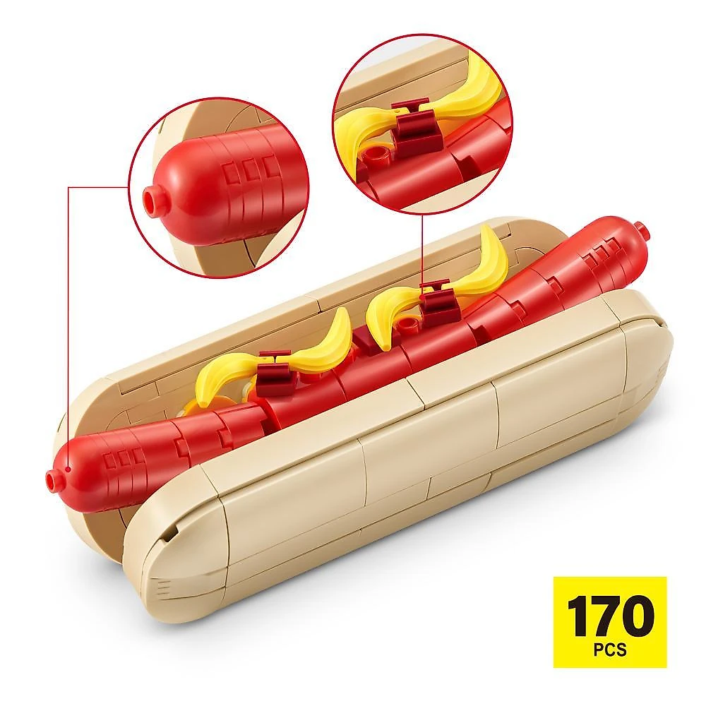 Blocos de montar max premium snacks cachorro quente 170 pçs