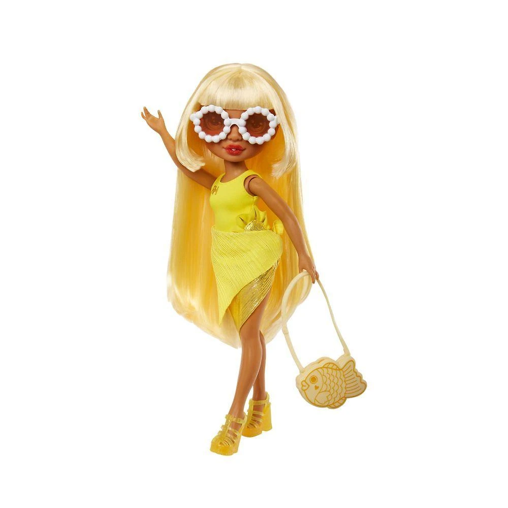 Boneca Rainbow Swim & Style Sunny 27cm com Wrap Personalizável Amarelo Rainbow