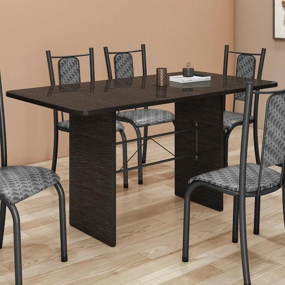 Miniatura Mesa Retangular Tampo 140x75cm Base Ardósia Indiano Ardósia indiana / Mart. Prata