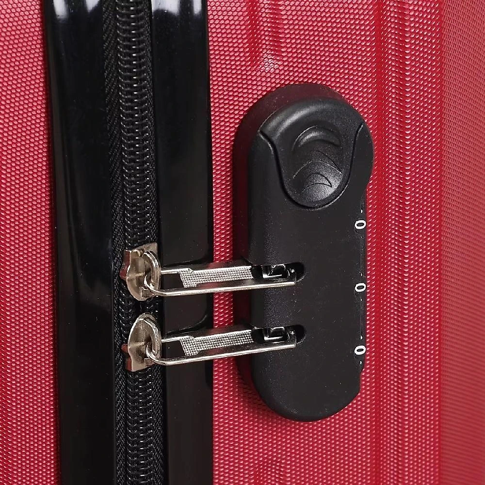 Mala de Bordo Pequena Abs com Rodas 360 Cadeado e Zíper Vermelho Utibom