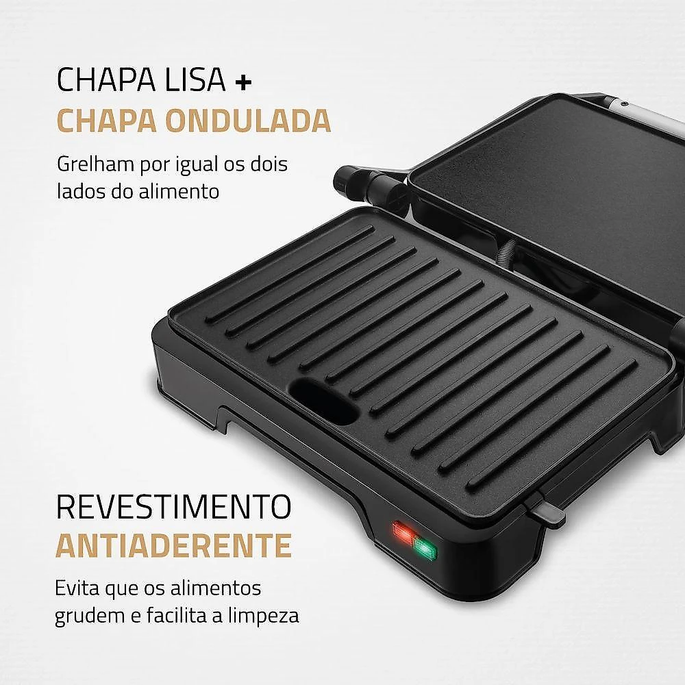 Master Press Duo 180 Mondial Preto/inox Pg-01-180 Press Grill Pg-01-180 127v/60hz
