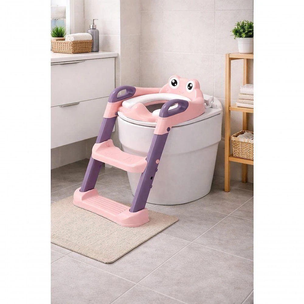 Assento Redutor Infantil para Vaso Sanitário com Escada Anatômica Rosa Top Rio Comercial