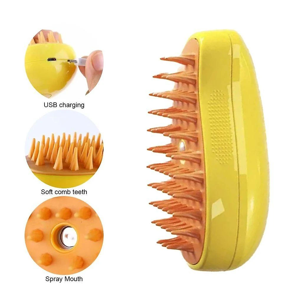Escova A Vapor Pet Cao Gato Cachorro Bateria Recarregavel Eletrica Remove Pelo Animal De Estimaçao Higiene Limpeza
