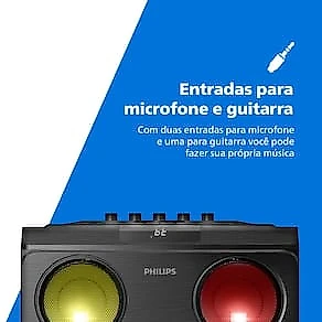 Caixa de Som Philips Party Speaker TAX5509 2400W Bluetooth Luzes LED Preta