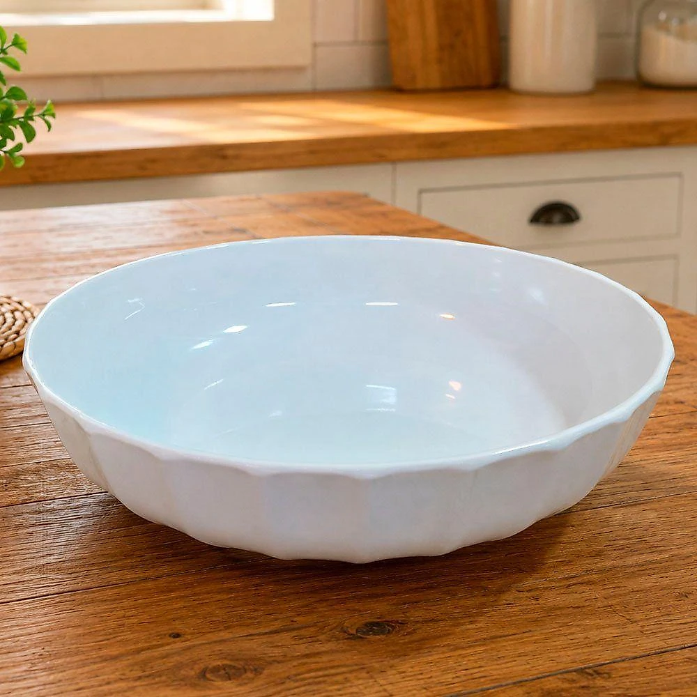Tigela Bowl Saladeira em Melamina 2L Kit 4 Peças para Servir Alimentos Branca Bon Gourmet