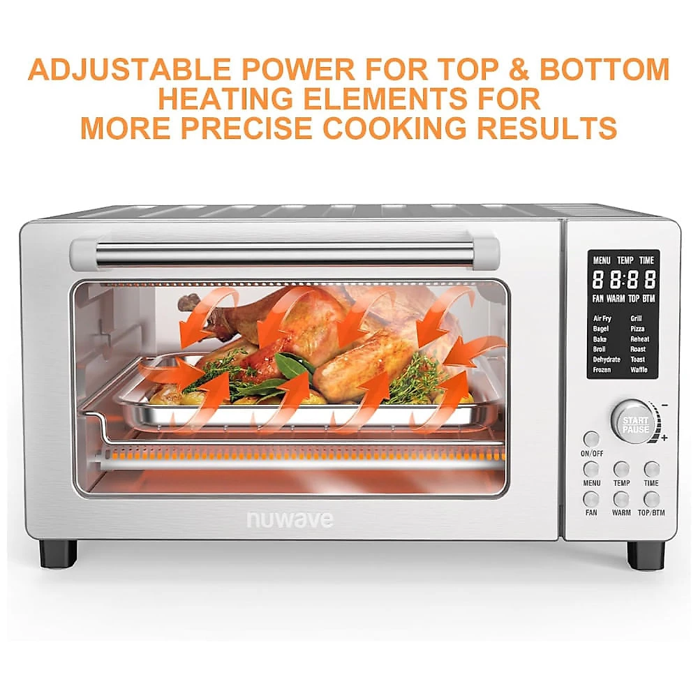 Forno de Convecção 12 em 1, 19,8L com Controle de Temperatura, Display LED e Aquecedores Superior e Inferior, 1800W, N...