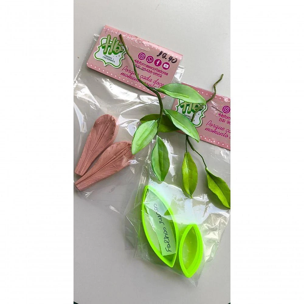 Cortador de Folhas Rusco Floresta Jardim em Silicone Antiaderente Multiuso HB Formas e Cortadores