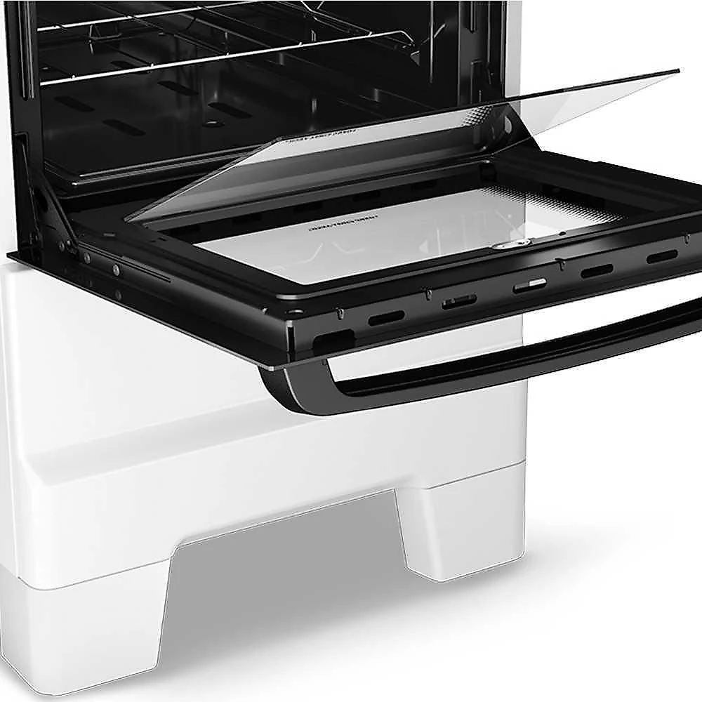 Fogão A Gás 4 Bocas Automático Ideal Super Branco Mesa Inox F4iab - Esmaltec
