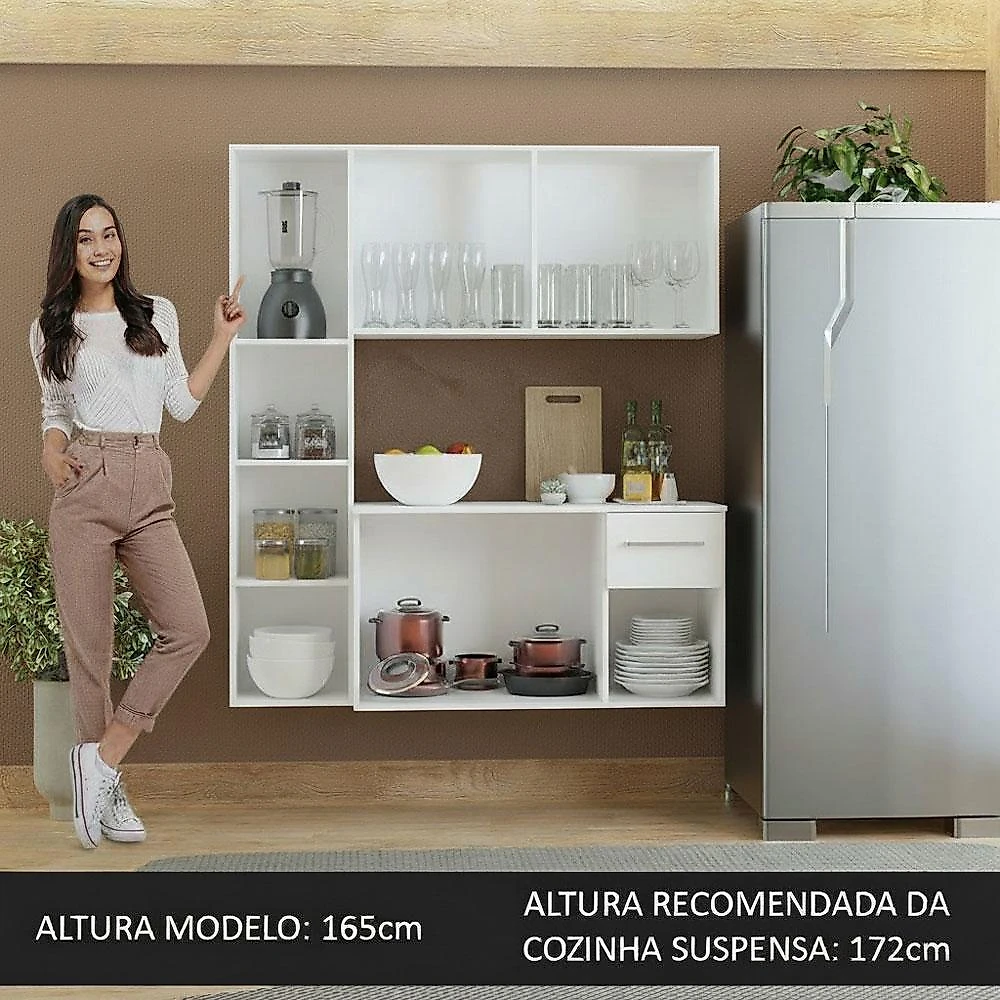 Miniatura Armário de Cozinha Compacta 120cm Easy Madesa Branco