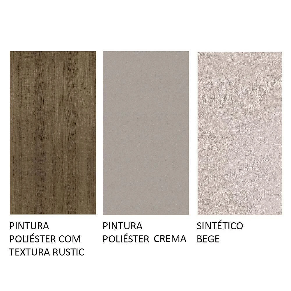 Conjunto sala de jantar mesa tampo de madeira 4 cadeiras rustic/crema/sintético bege claire madesa
