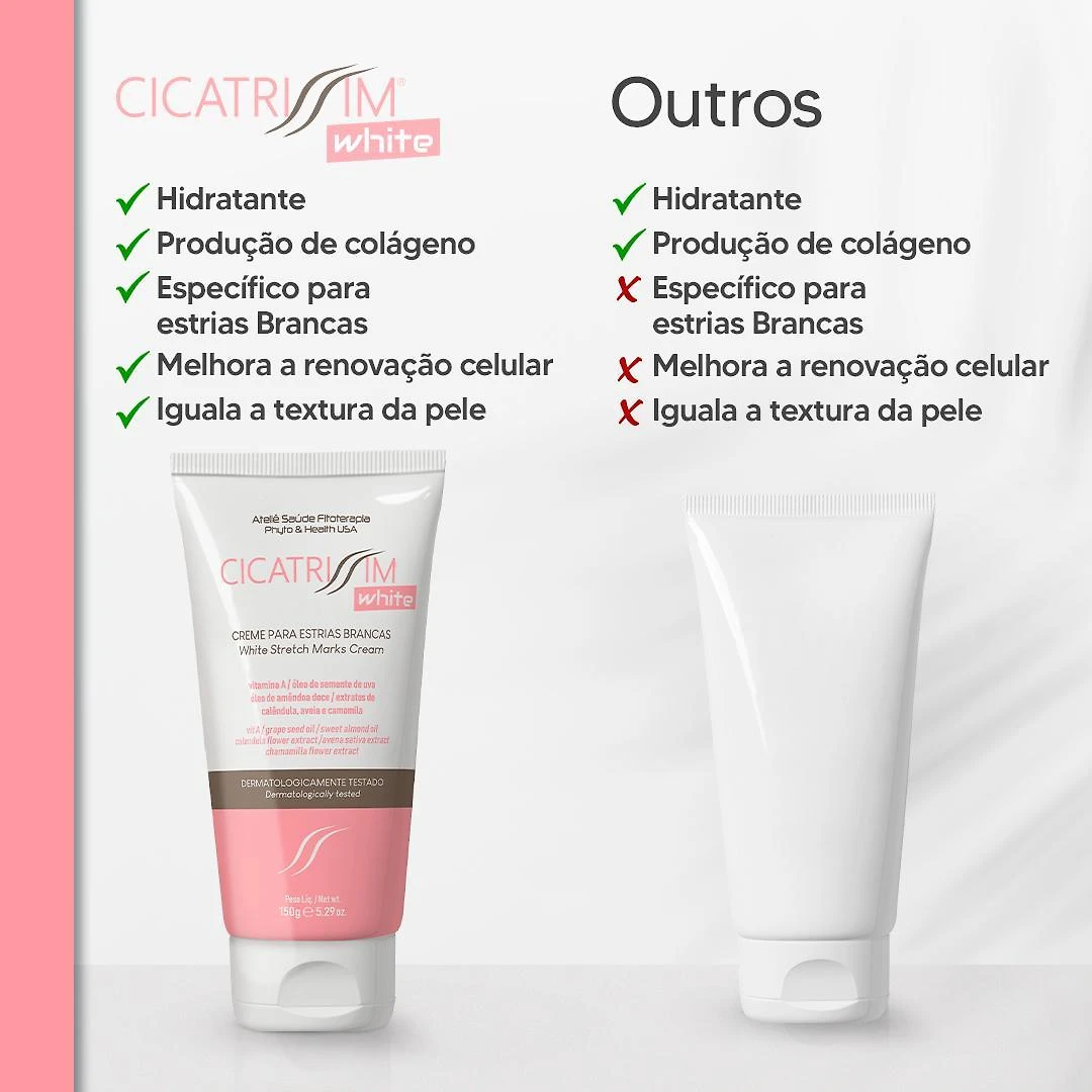 Miniatura Cicatrissim White Creme Para Estria Brancas Kit 2 Unidades