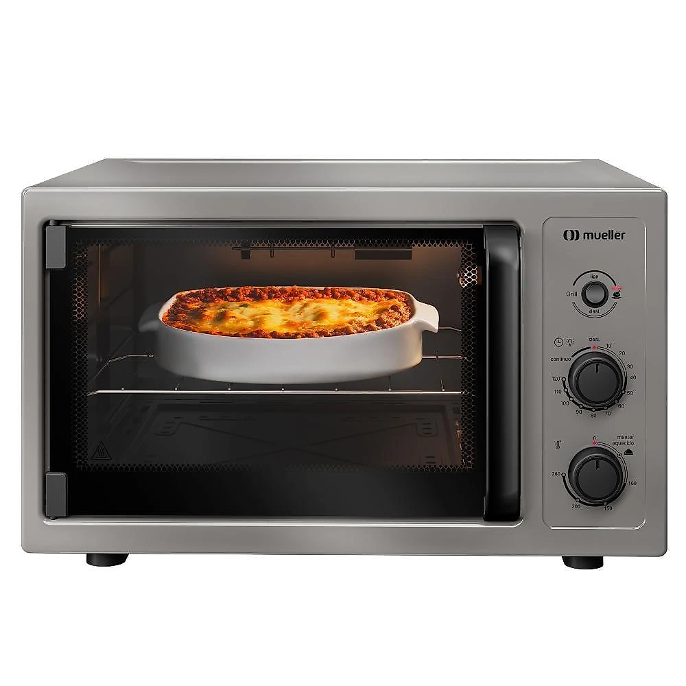 Forno Elétrico De Bancada Mueller 50L Com Grill MFB50B Titânio 220V