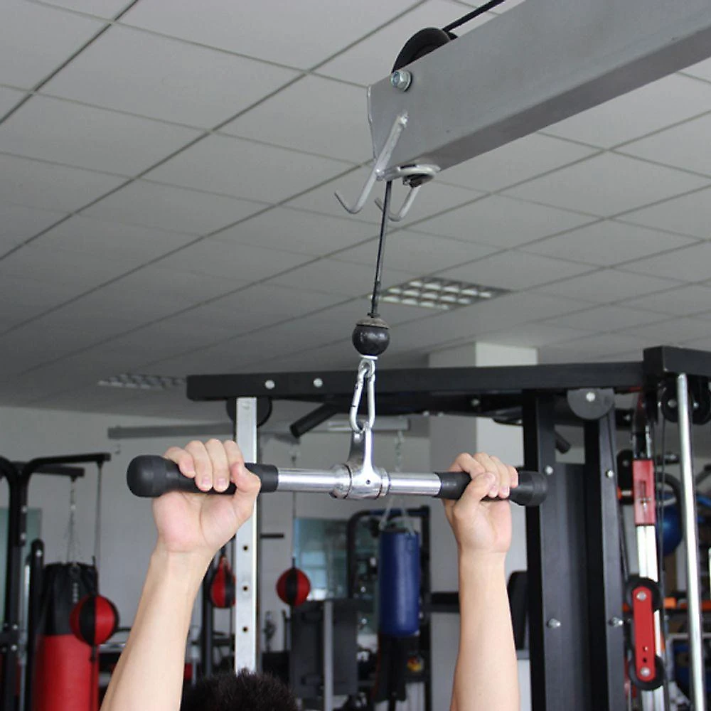 Pulley Puxador Reto Giratorio Emborrachado (straight Rotating Bar) - As - Preto