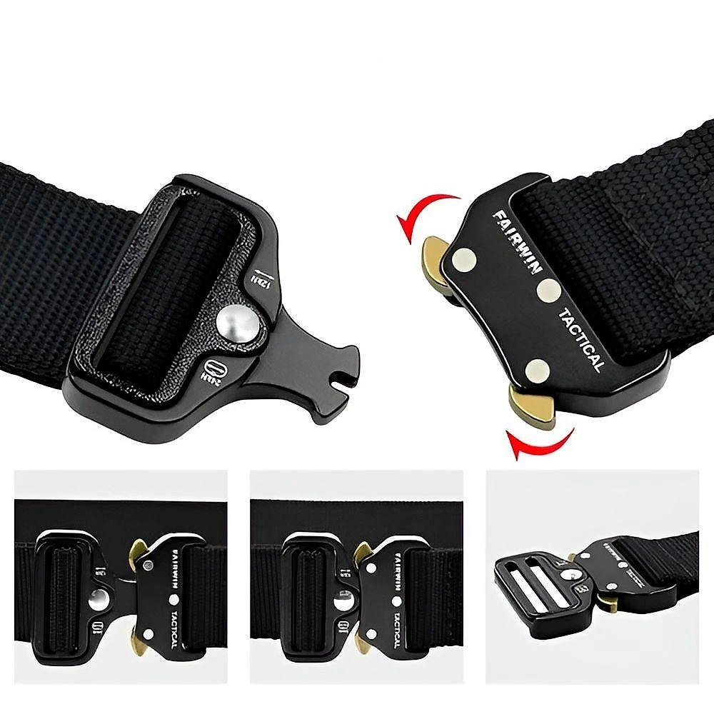 Cinto Tático Com Fivela De Engate Multifuncional Prático Eficiente Preto