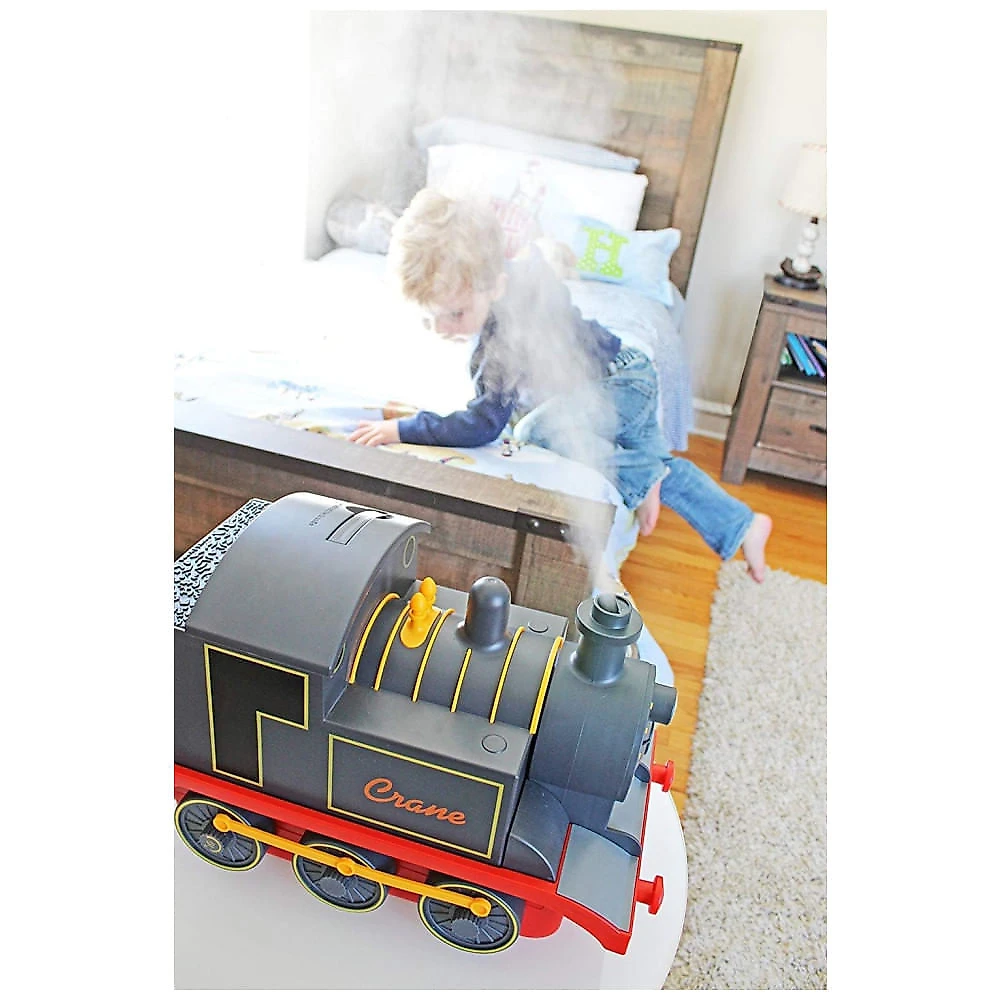 Umidificador Ultrassônico 3,7L com Tema de Trem, Configurações Ajustáveis e Desligamento Automático para Ambientes até 46m2, 110V, CRANE, Cinza 110v
