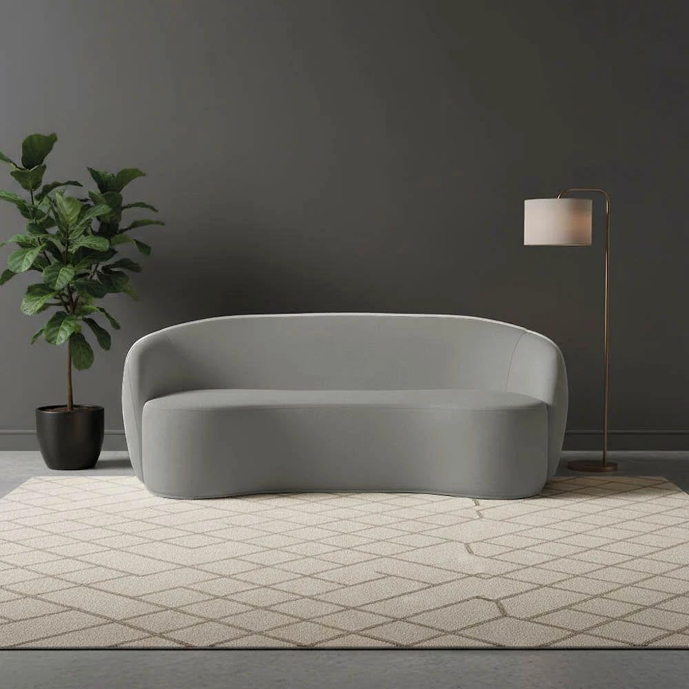 Sofá Matias 2 Lugares 160CM Cinza Suede D'Rossi