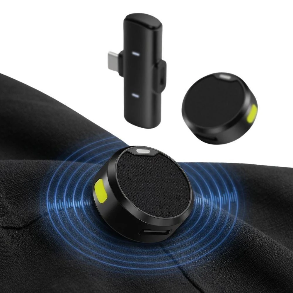 Kit Microfone sem Fio Usb-C Dual para Entrevistas Diálogos Podcasts e Produções em Dupla MDM