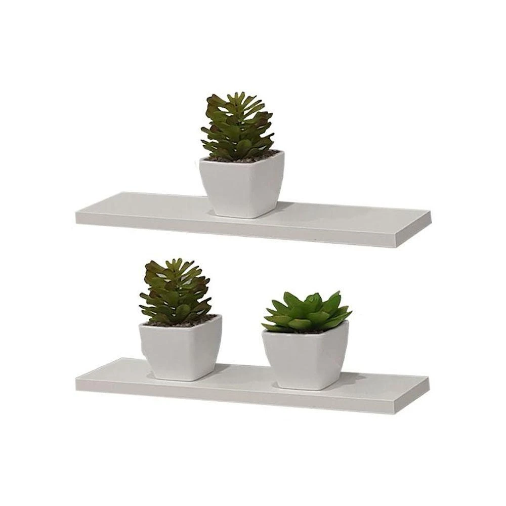 Prateleira Kit 2 40X20CM MDF Suporte Invisível Organizador Moderno Sala Branco Mercado
