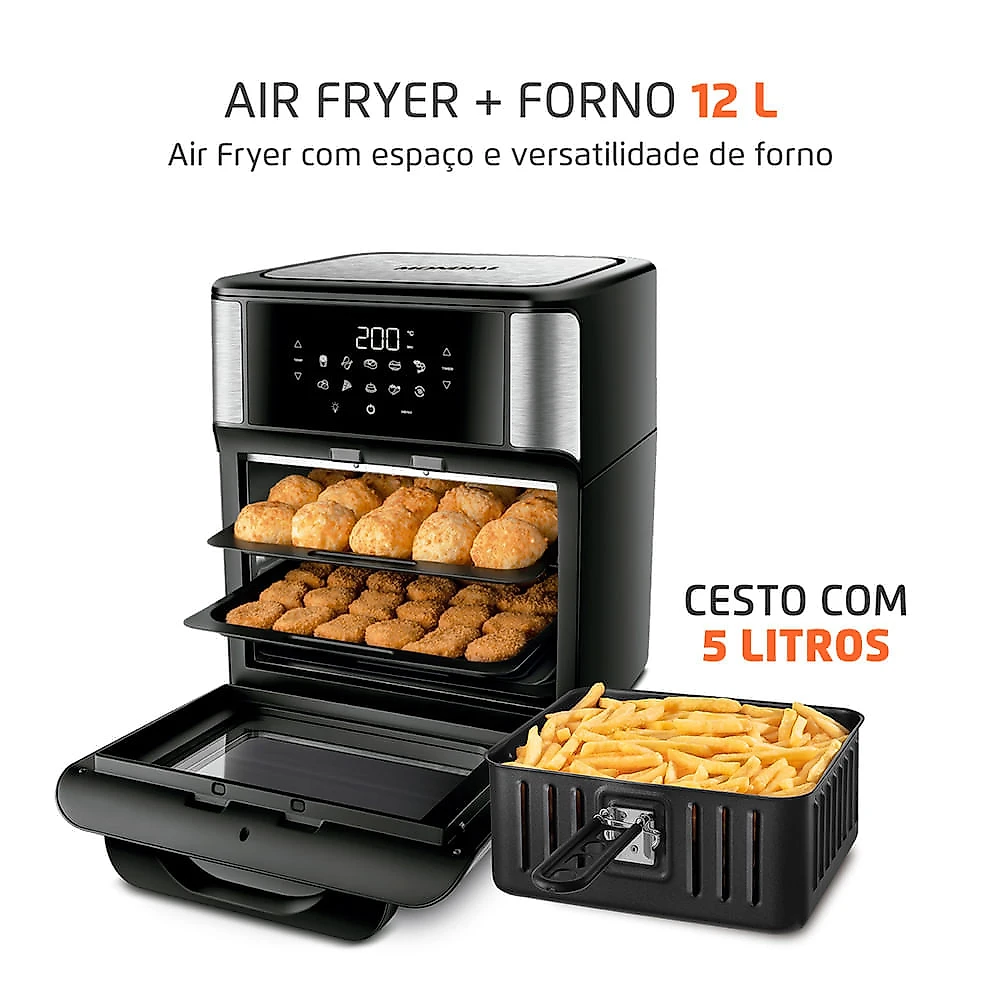 Miniatura Fritadeira Elétrica Forno Oven 12L Mondial AFON-12L-BI 127V