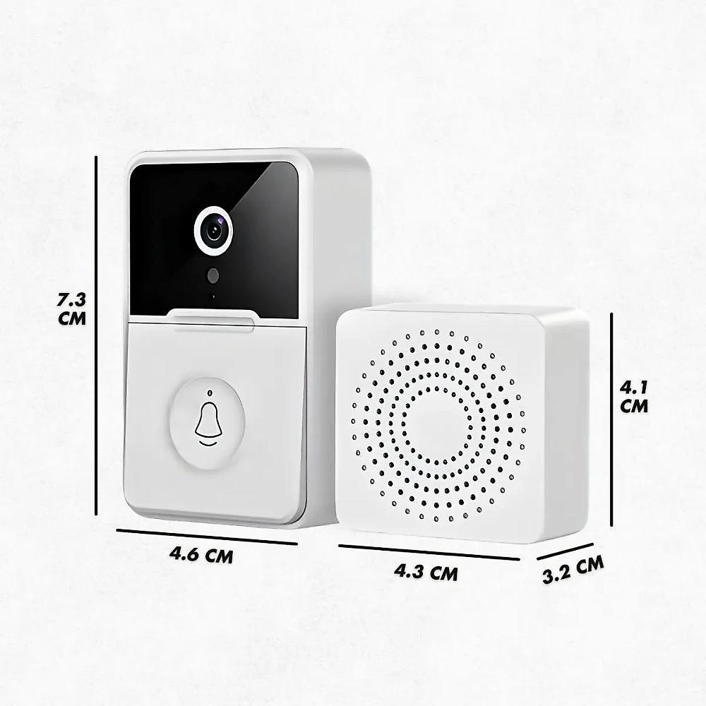 Campainha Inteligente com Câmera Wi-Fi sem Fio Visão Noturna Áudio Bidirecional Branco Bivolt Utimix