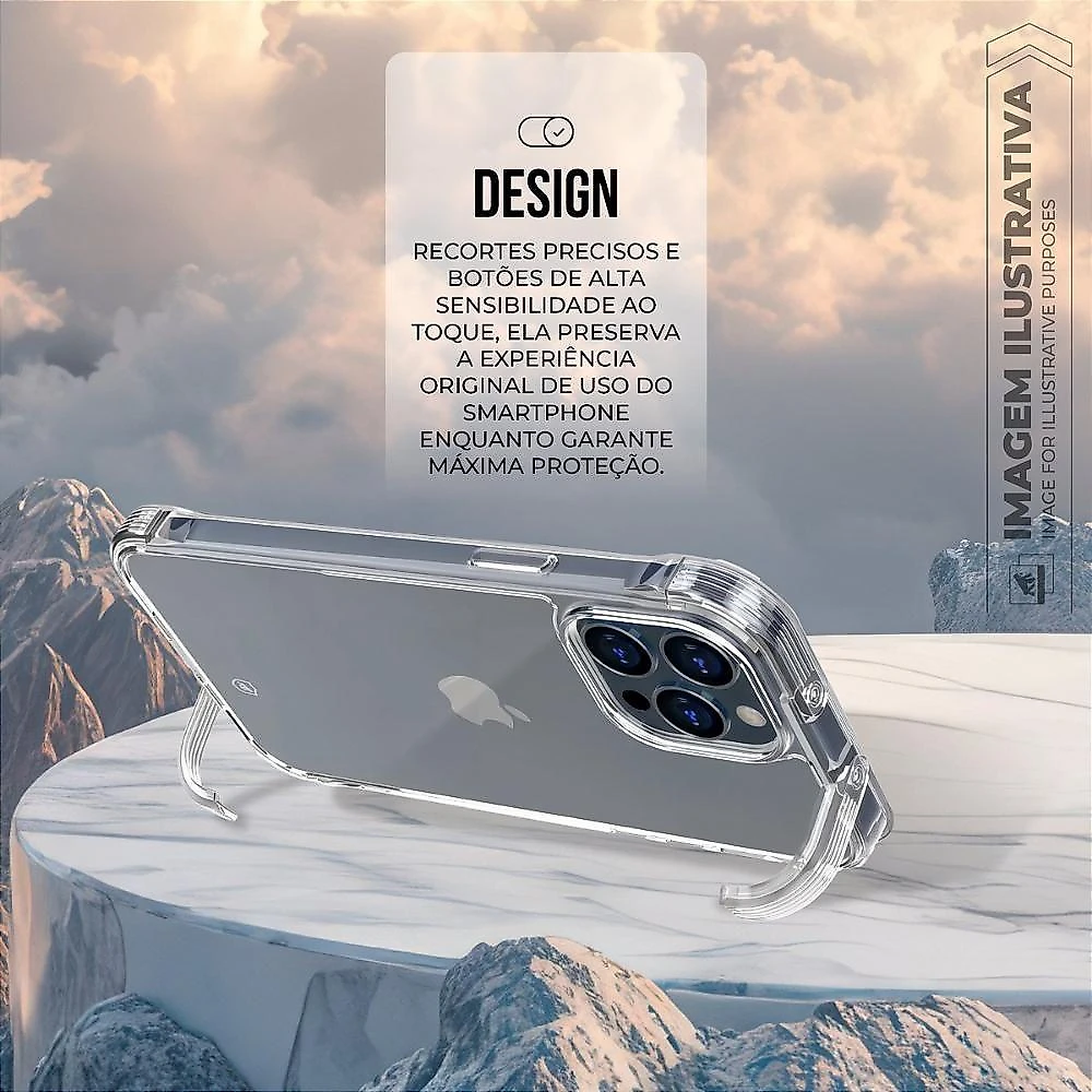 Capa para Iphone 12 Pro Gshield Lybrid Proteção Híbrida Policarbonato e TPU Transparente com Suporte