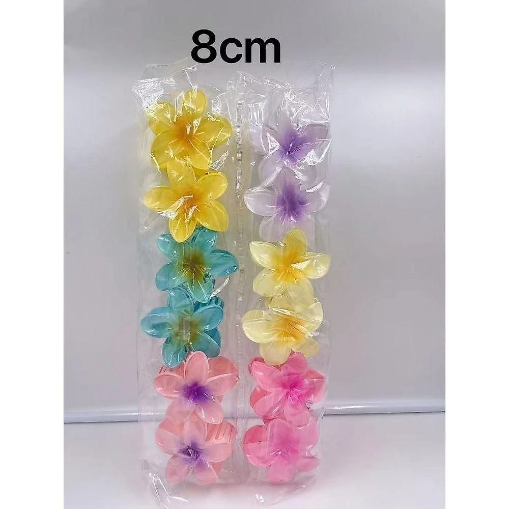 Acessório de Cabelo Kit Grampos Piranha Design Floral para Praia Cores Sortidas OEM Até 12 Unidades