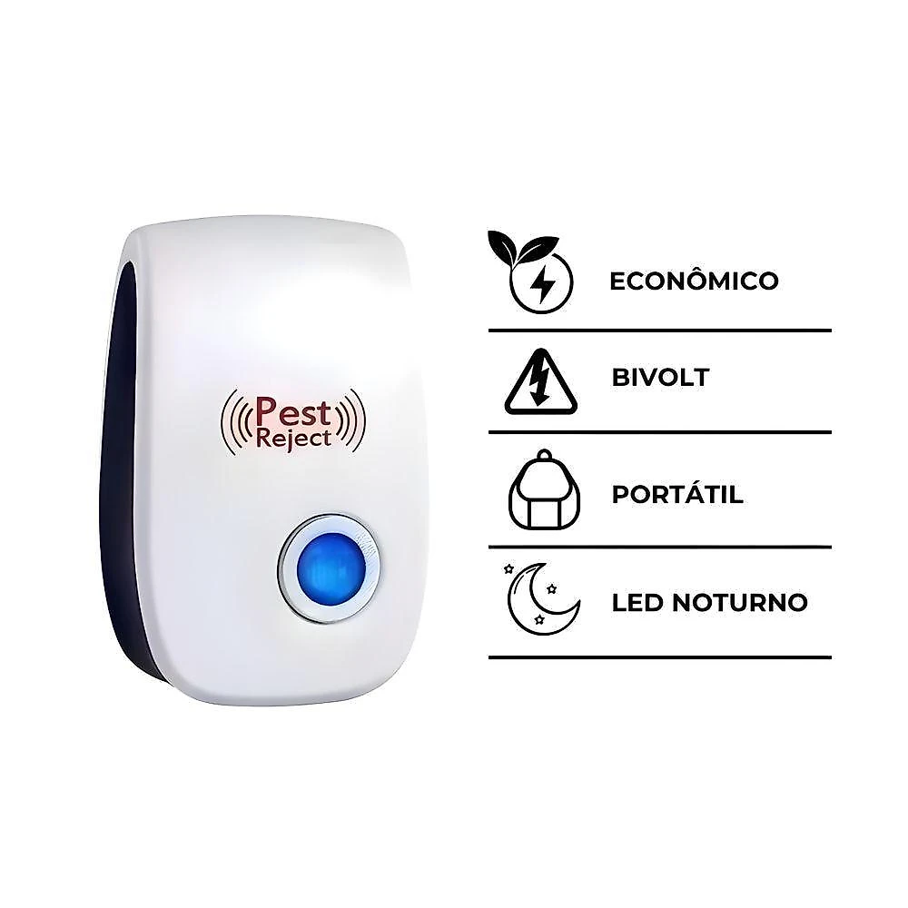 Repelente Eletrônico Bivolt Controle de Pragas Ultrassônico Ecológico 110V-220V Utimix webcontinental-7891790433283
