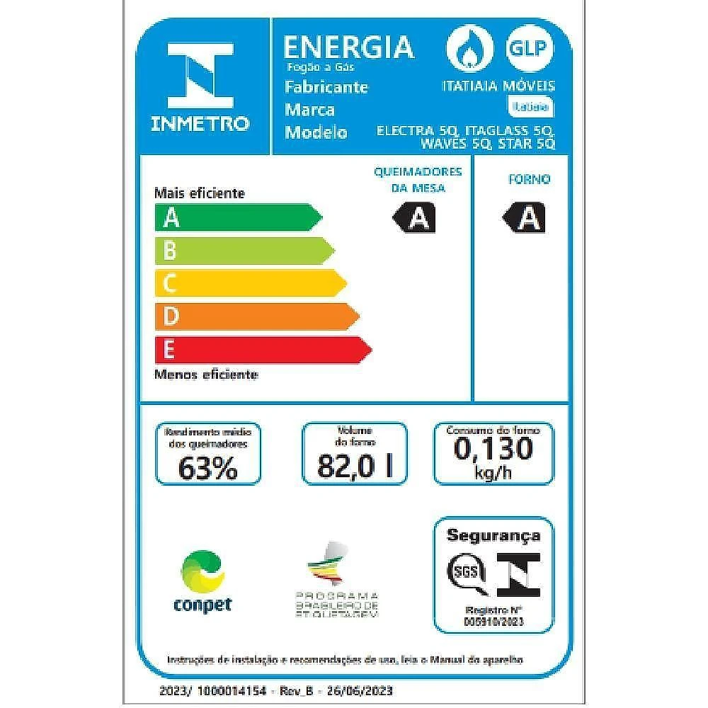 Fogão itatiaia itaglas piso 5 bocas preto mesa vidro bivolt