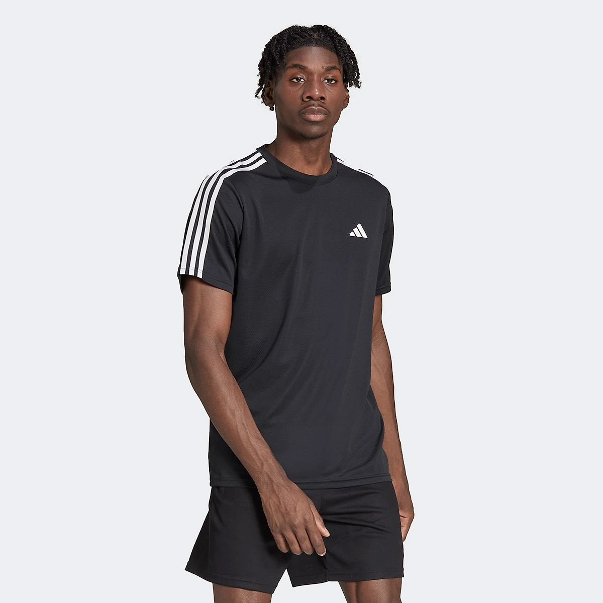 Miniatura Camiseta Adidas Essentiasl 3 Listras Masculina Preto - G