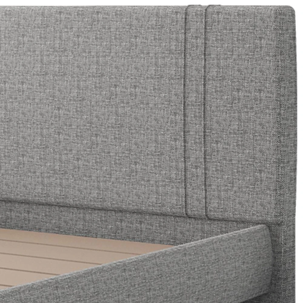 Cama Queen Flutuante Com Cabeceira 160cm Astra S04 Linho Cinza - Lyam Decor