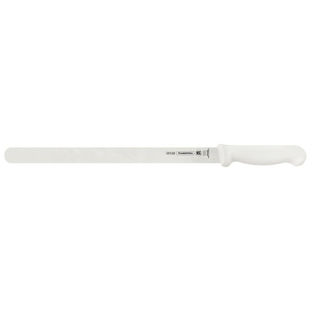 Faca para Fiambres Profissional Master Aço Inox Cabo Polipropileno Branco Cozinha Tramontina 35CM